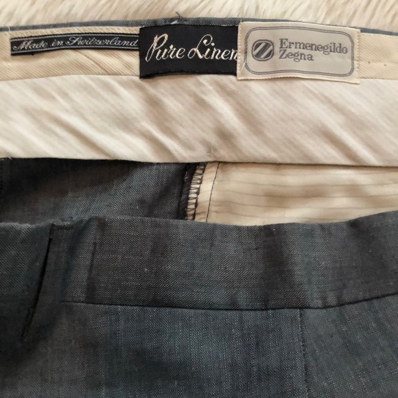 Ermenegildo Zegna pure linen men’s gray pants 36 - Picture 4 of 7